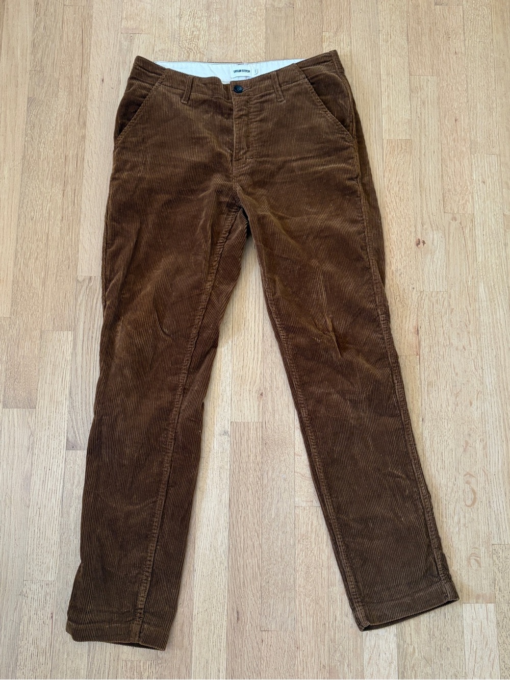 Taylor Stitch Brown Corduroy Slim Straight Pants